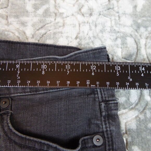 Madewell  Jeans Womens 25 9" High Rise Skinny Black Raw Hem Distressed - Picture 11 of 14